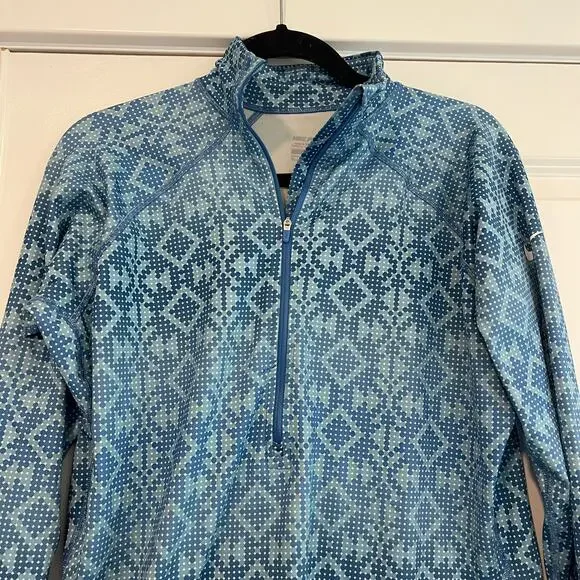 Nike Pro Women's Quarter Zip Activewear Top Bright Blue Size XL - Picture 2 of 8